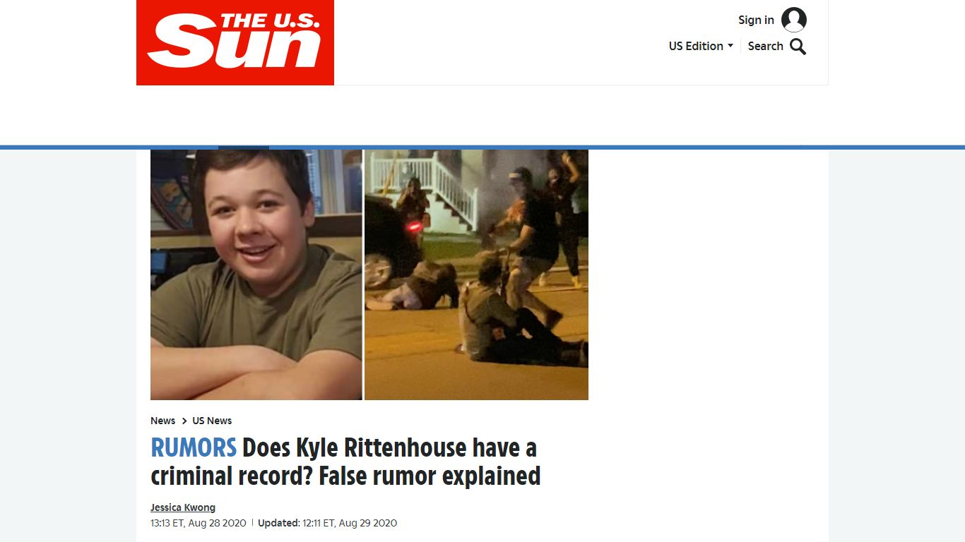 Kyle Rittenhouse doesn't have a criminal record - The US Sun